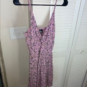 Angie Lavender Floral Rayon Sundress with Blue & Green Accents